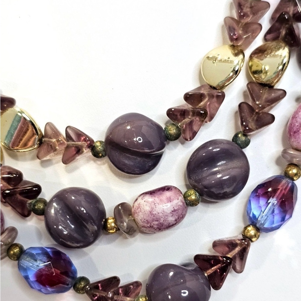 Schiaperelli Signed Vintage multi strand Bead Statement Necklace - Picture 6 of 14